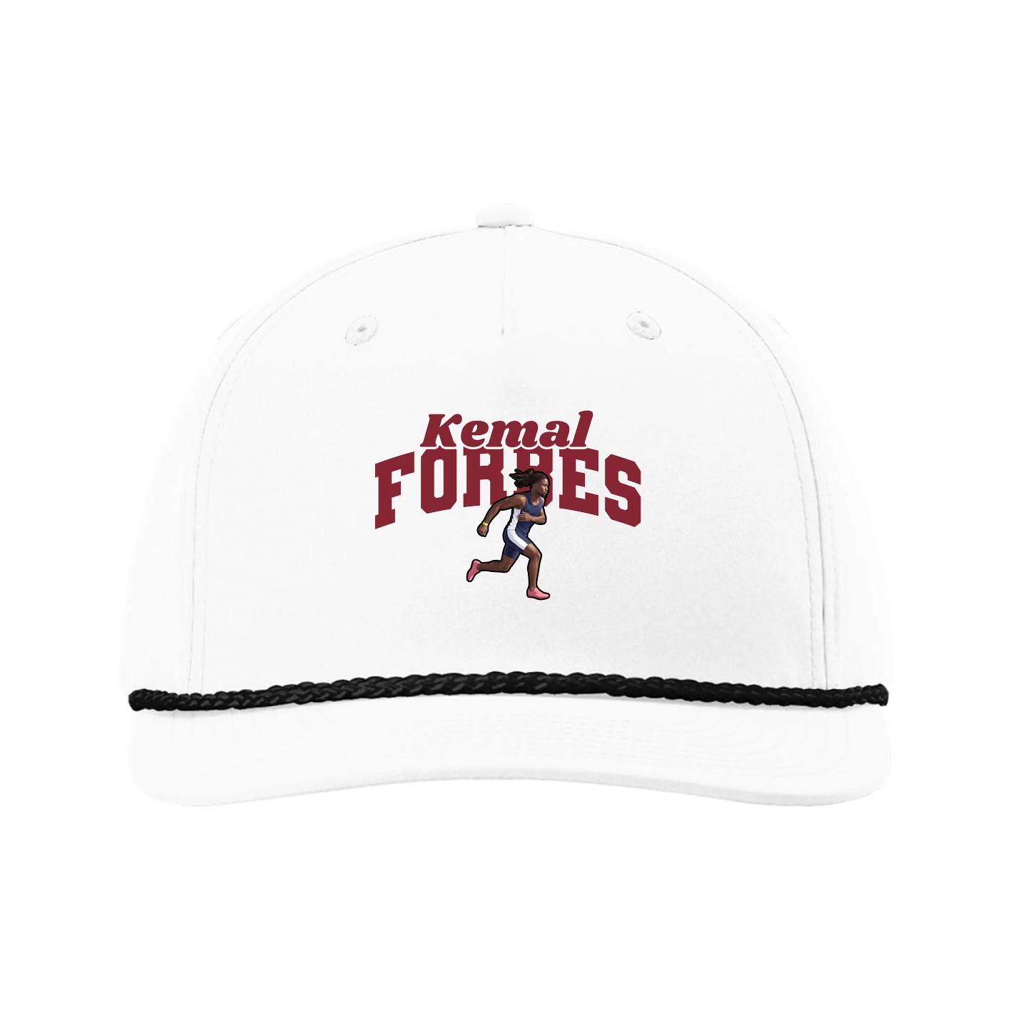 Five-Panel Classic Rope Cap — Signature Arch in White