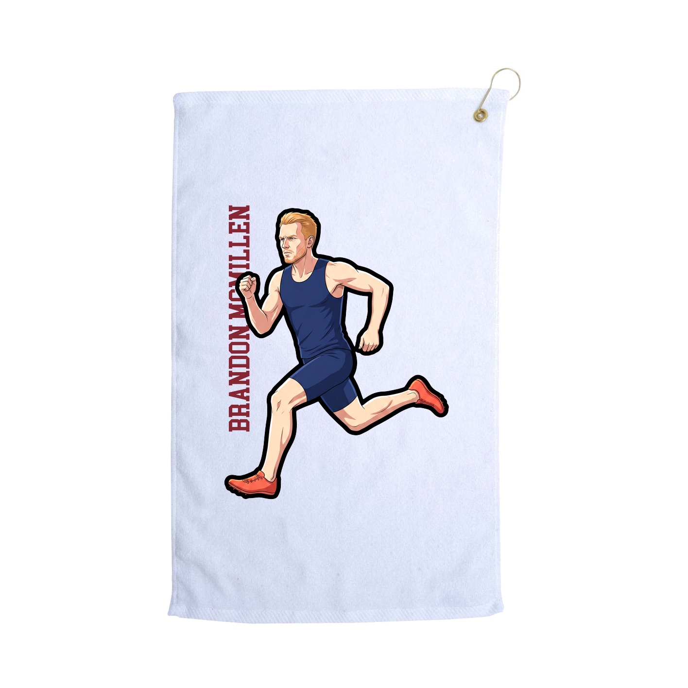 Golf Towel — Name Vertical in White