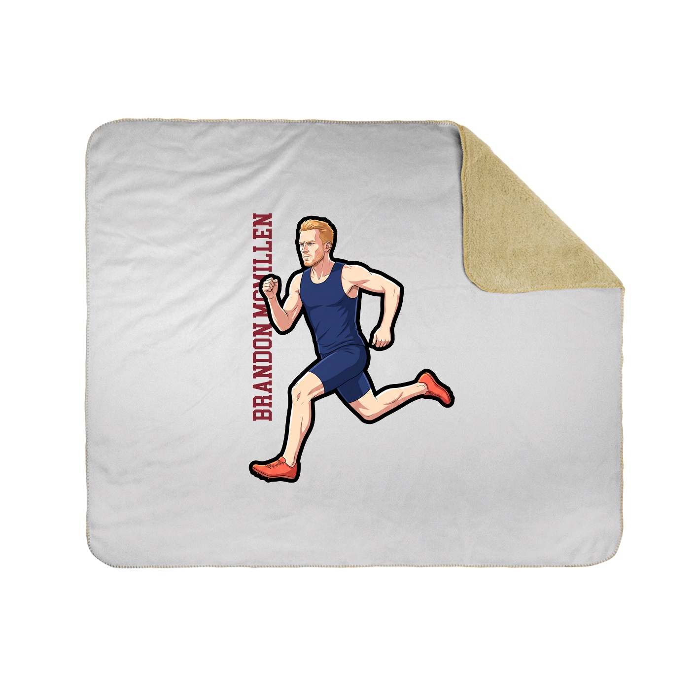 Throw Blanket — Name Vertical in White