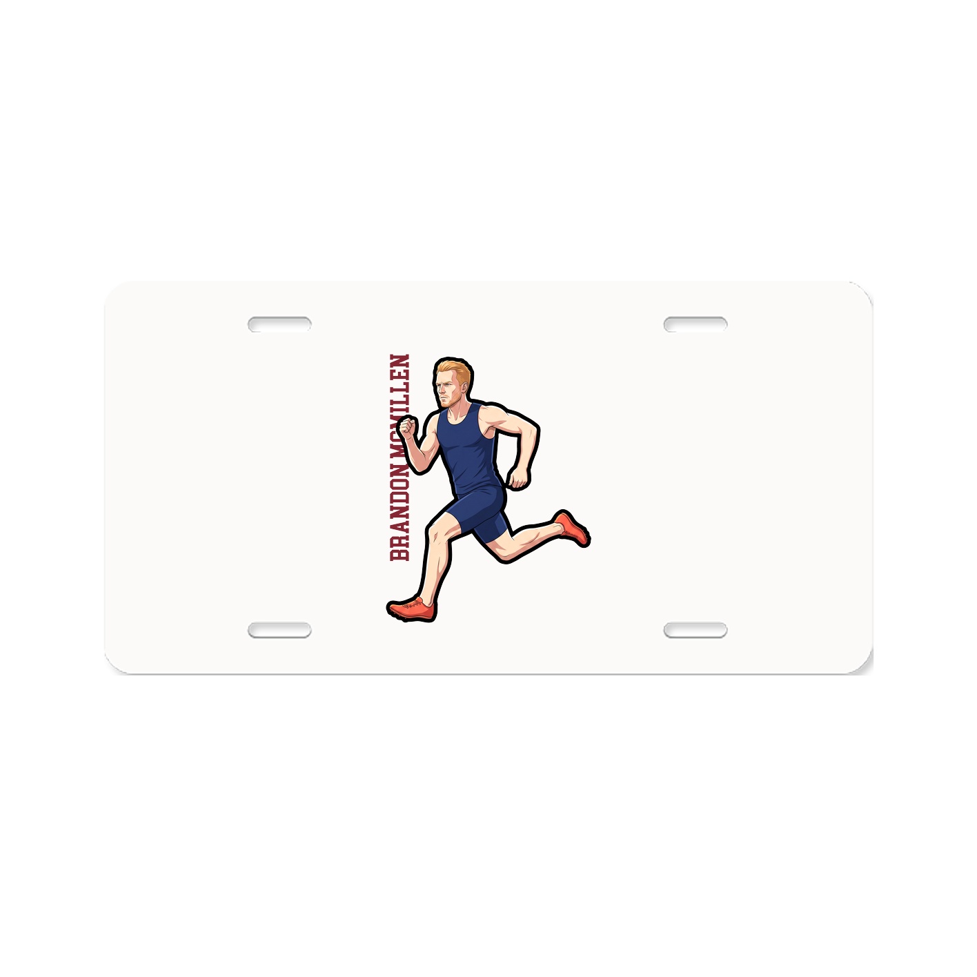 License Plate — Name Vertical in Classic