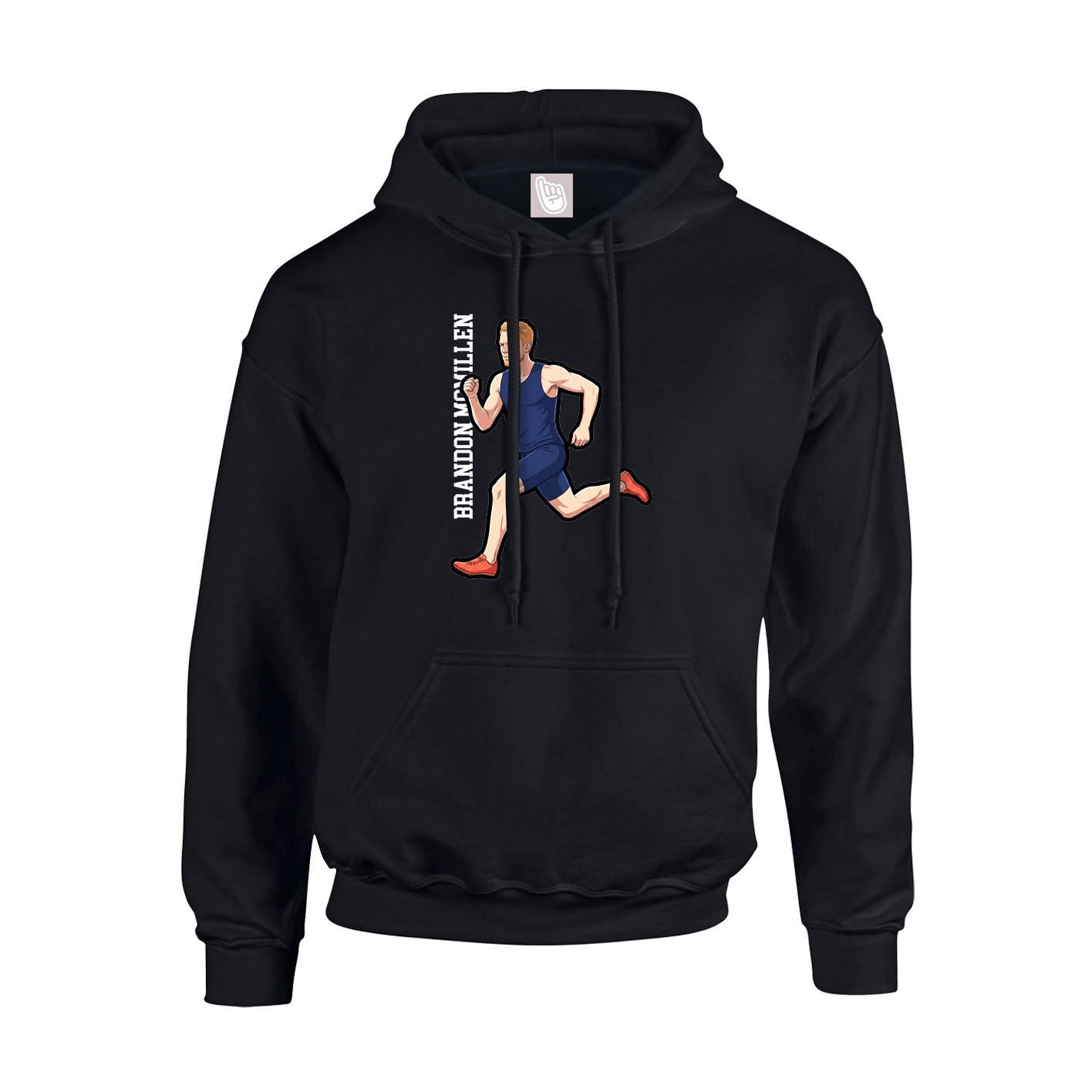 Youth Hoodie — Name Vertical in Black