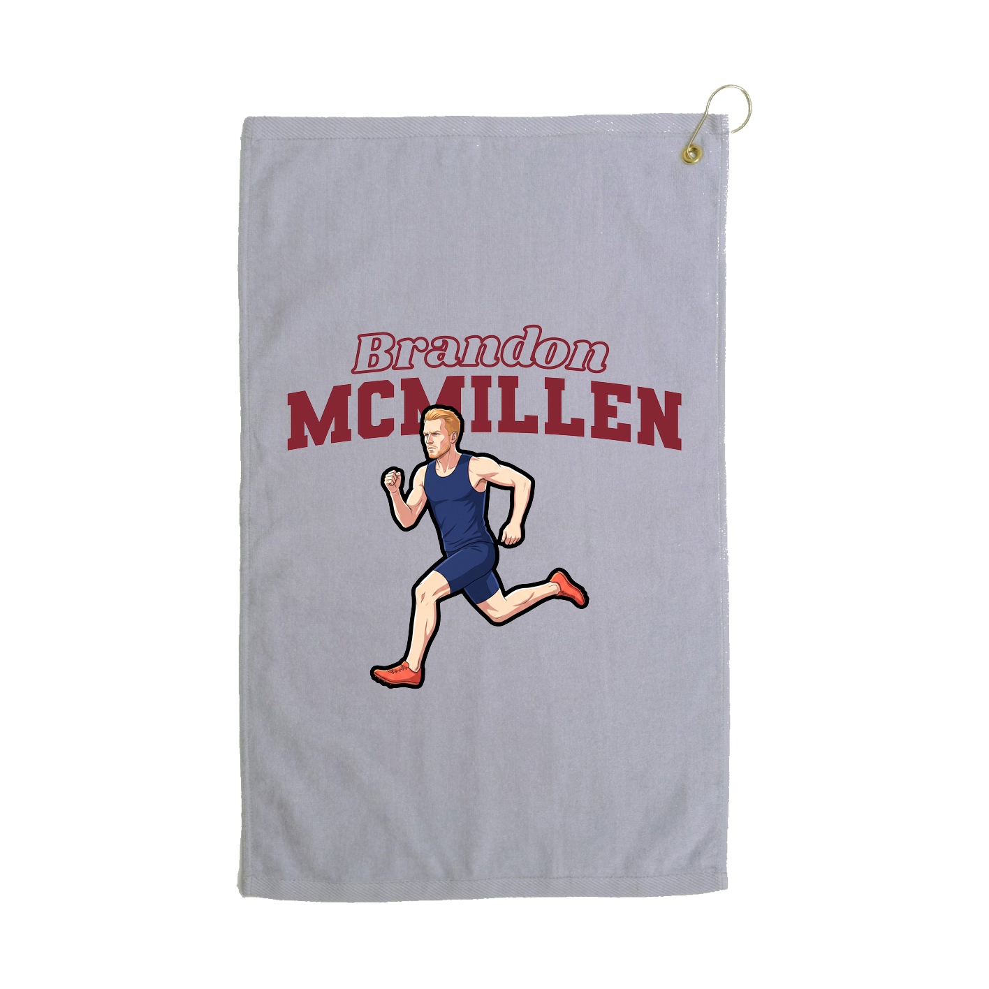 Golf Towel — Name Arch in Grey