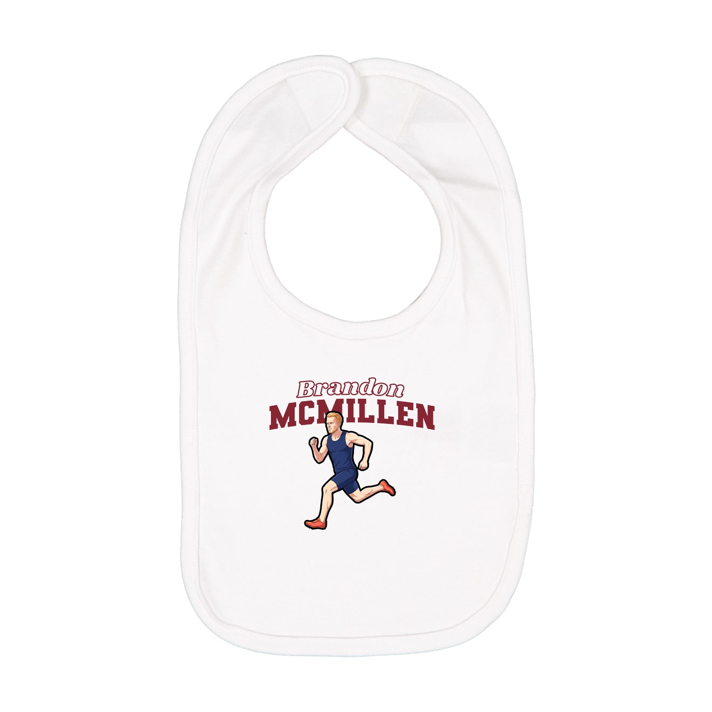 Infant Bib — Name Arch in White