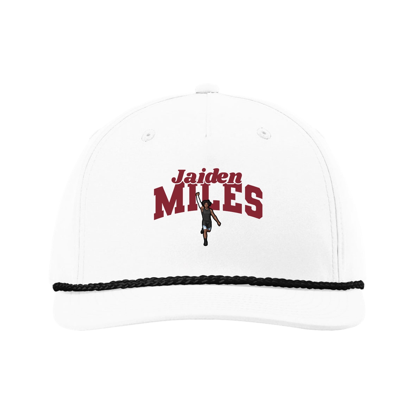 Five-Panel Classic Rope Cap — Signature Arch in White