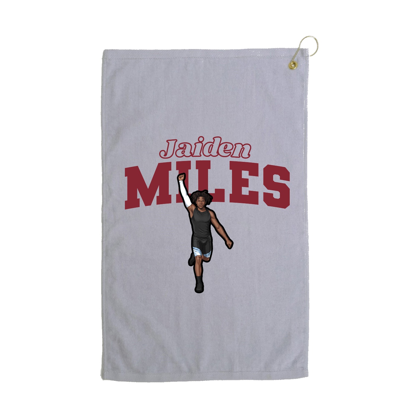 Golf Towel — Name Arch in Grey