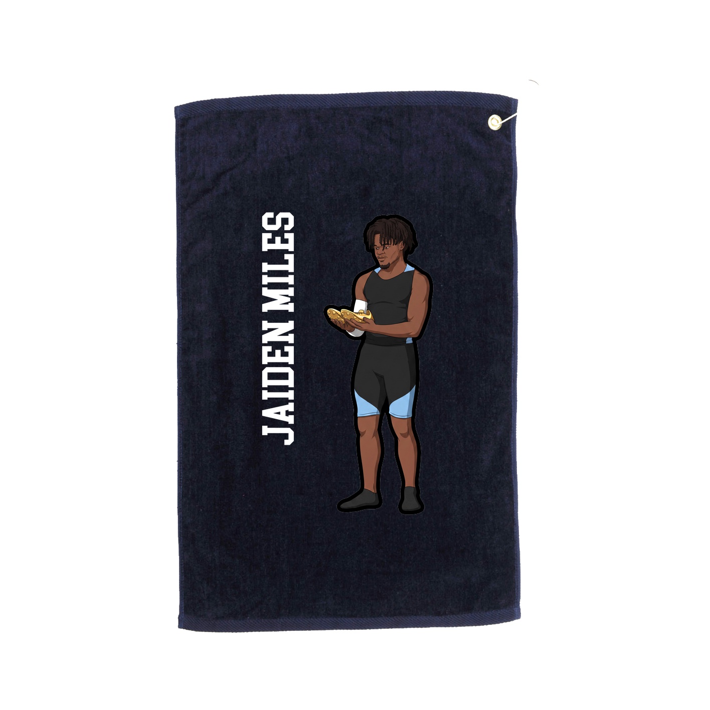 Golf Towel — Name Vertical in Navy