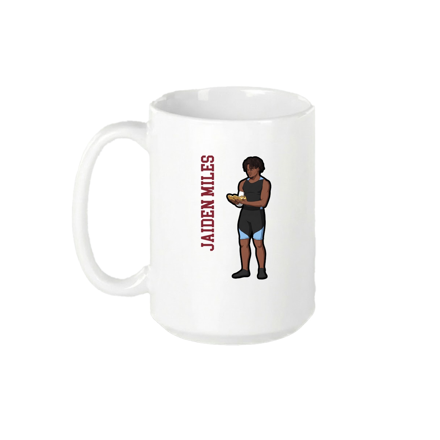 15oz Coffee Mug — Name Vertical in White