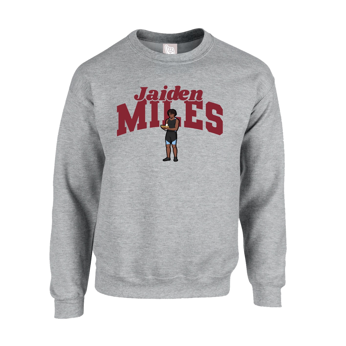 Fleece Crew — Signature Arch in Grey
