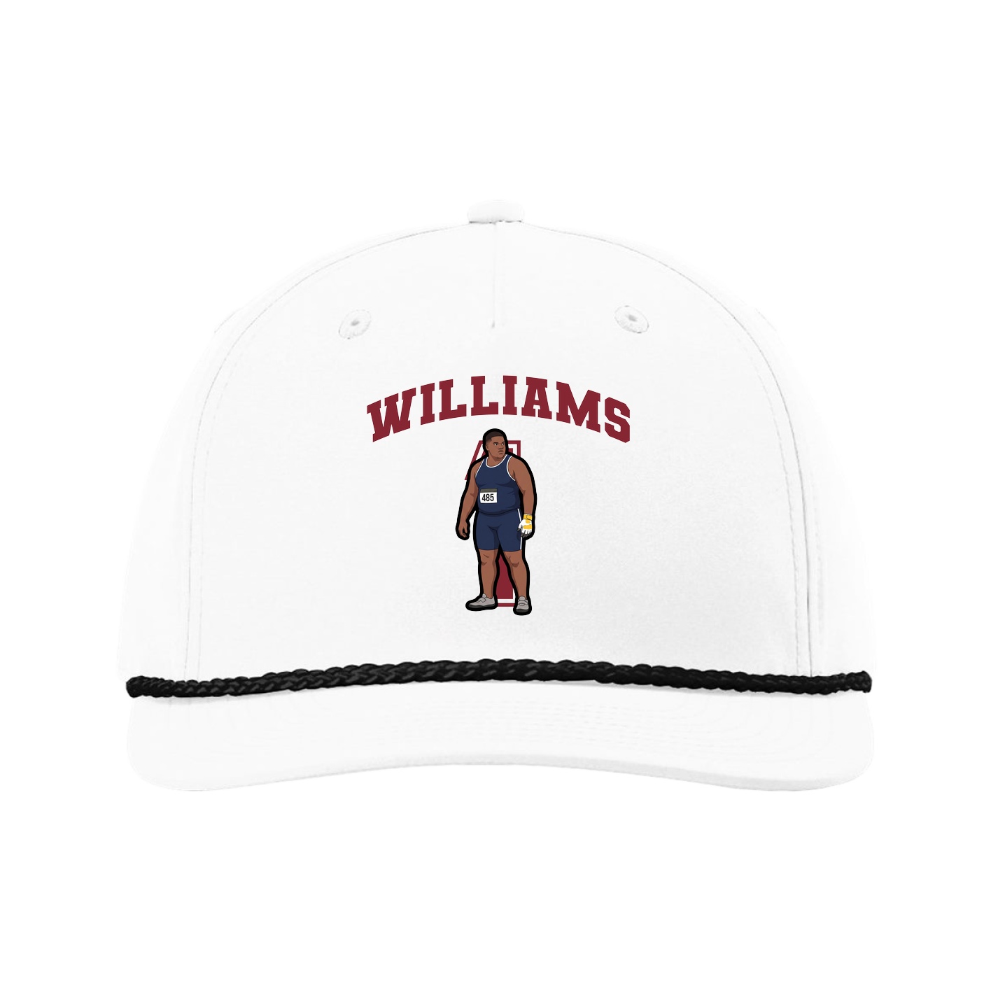 Five-Panel Classic Rope Cap — Number in White