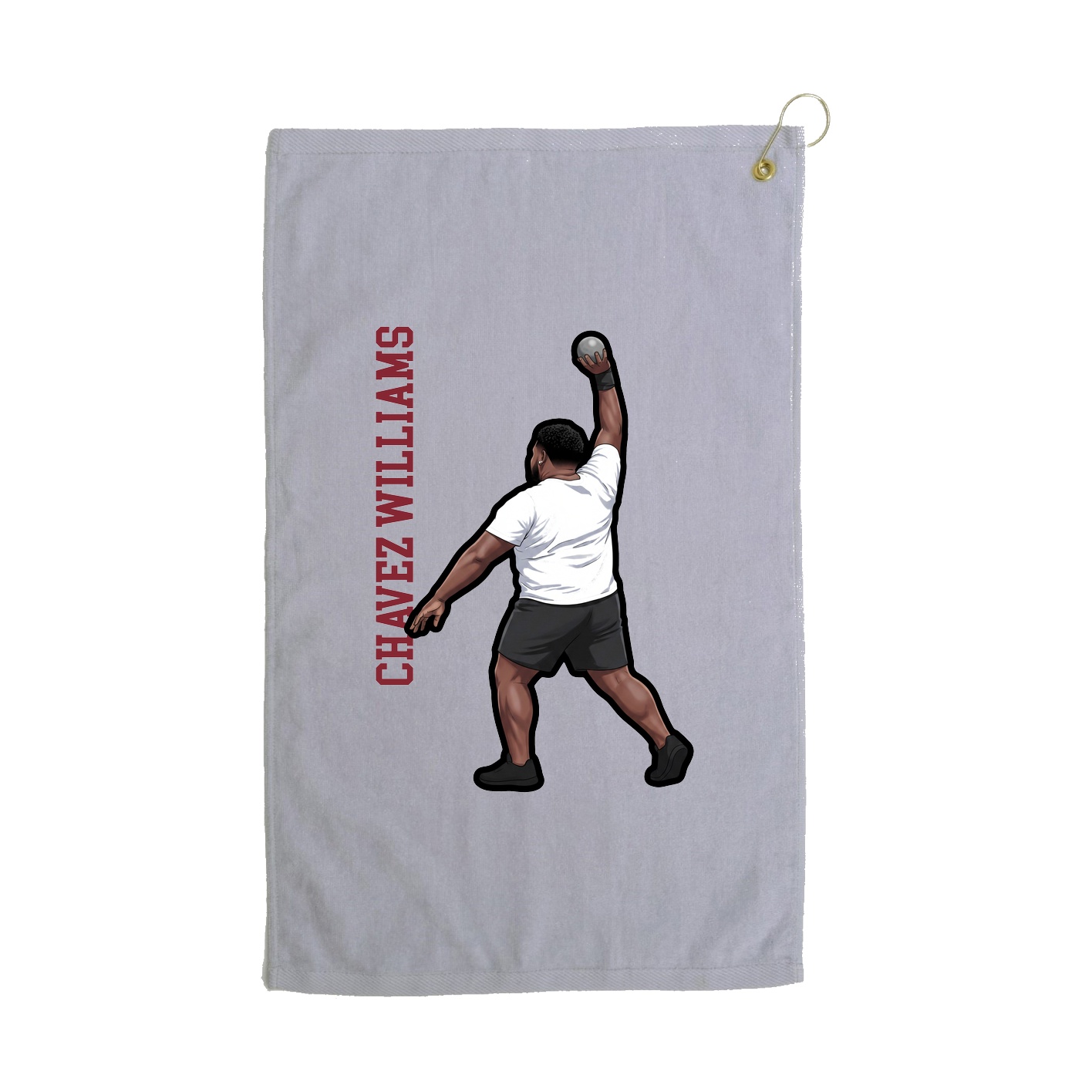 Golf Towel — Name Vertical in Grey