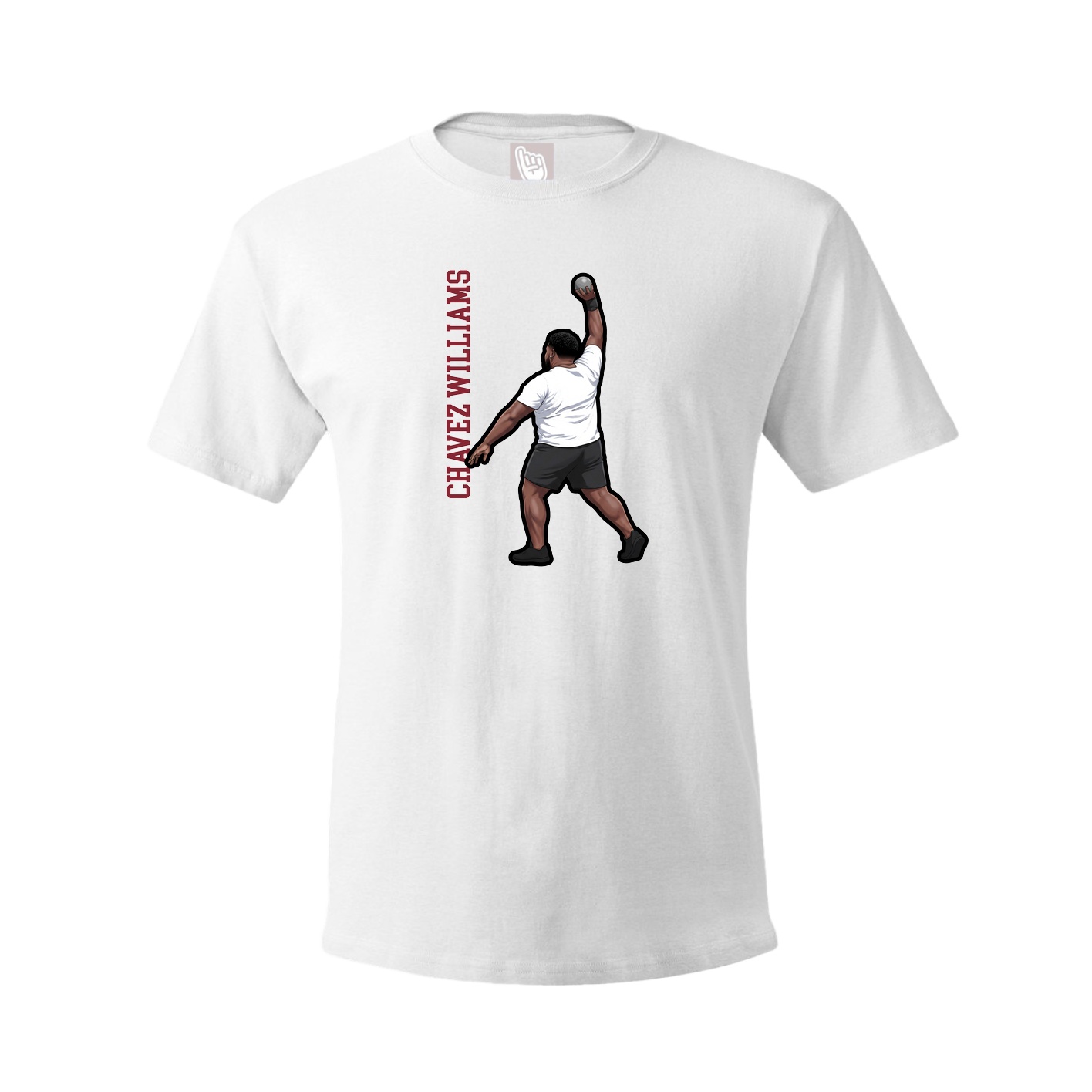 Youth Tee — Name Vertical in White
