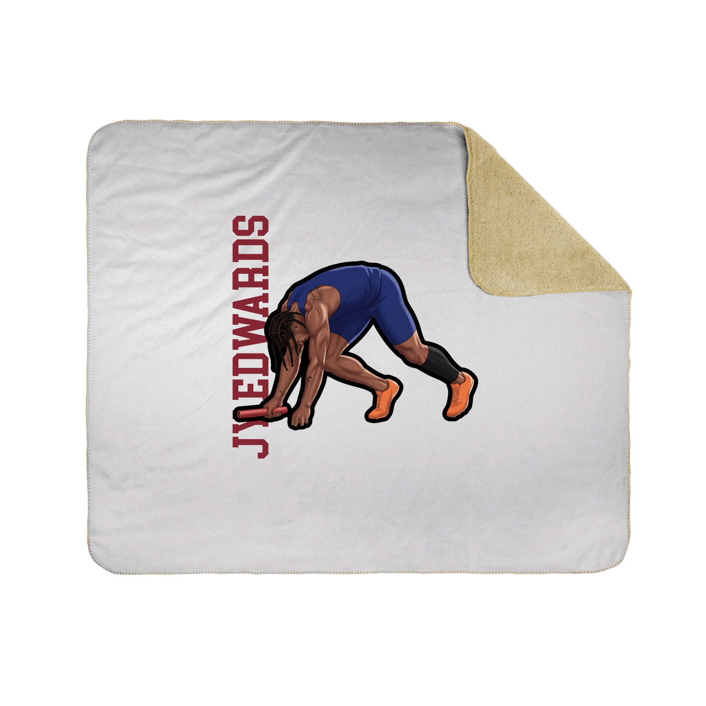 Throw Blanket — Name Vertical in White