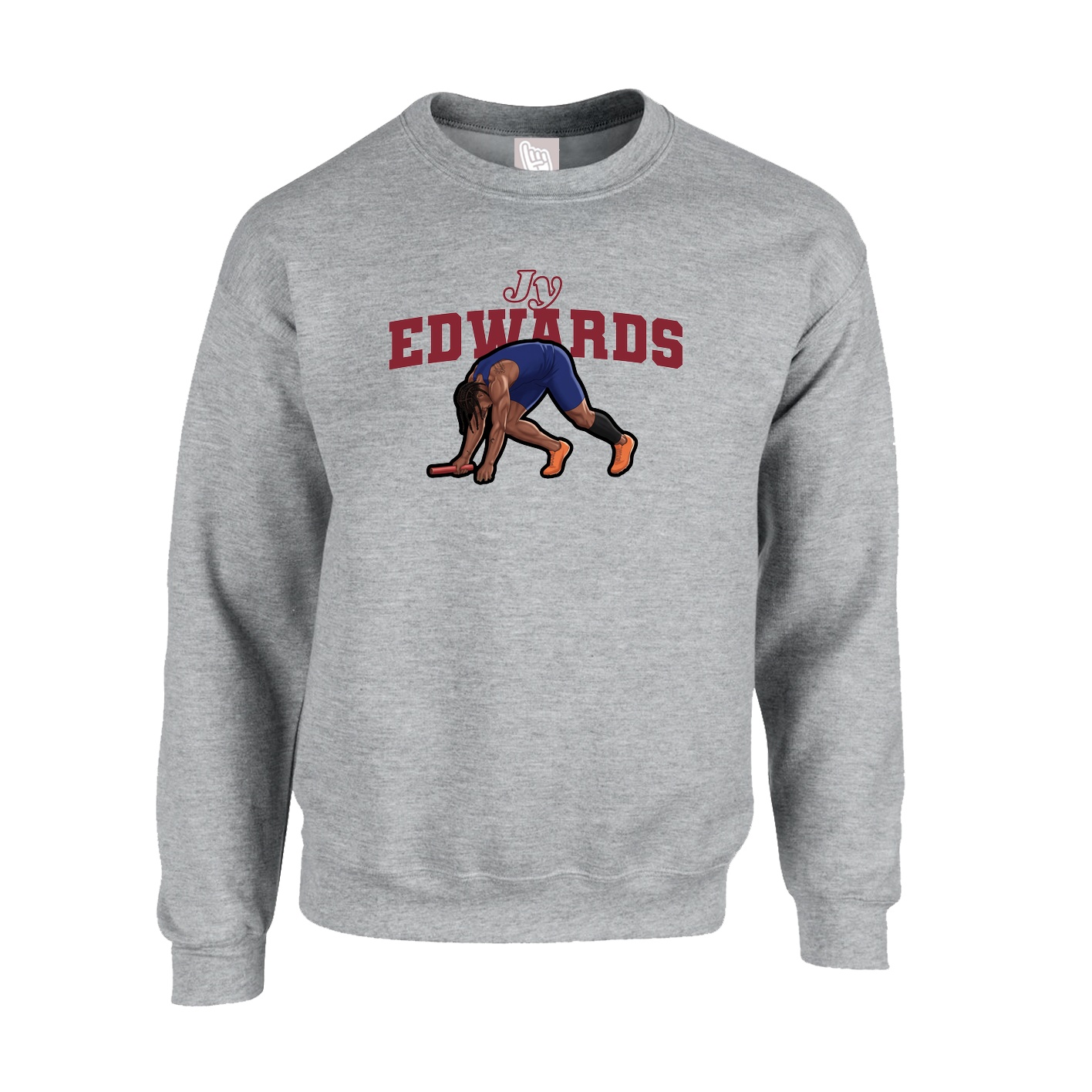 Fleece Crew — Name Arch in Grey