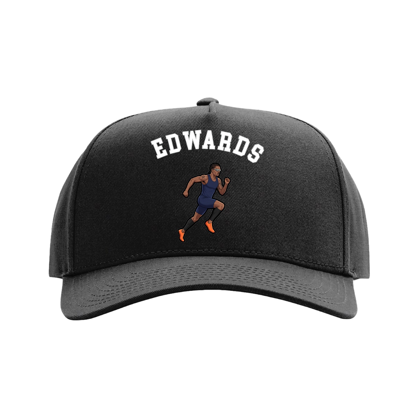 Full Fabric Five-Panel Champ Cap — Shirsey Arch in Black