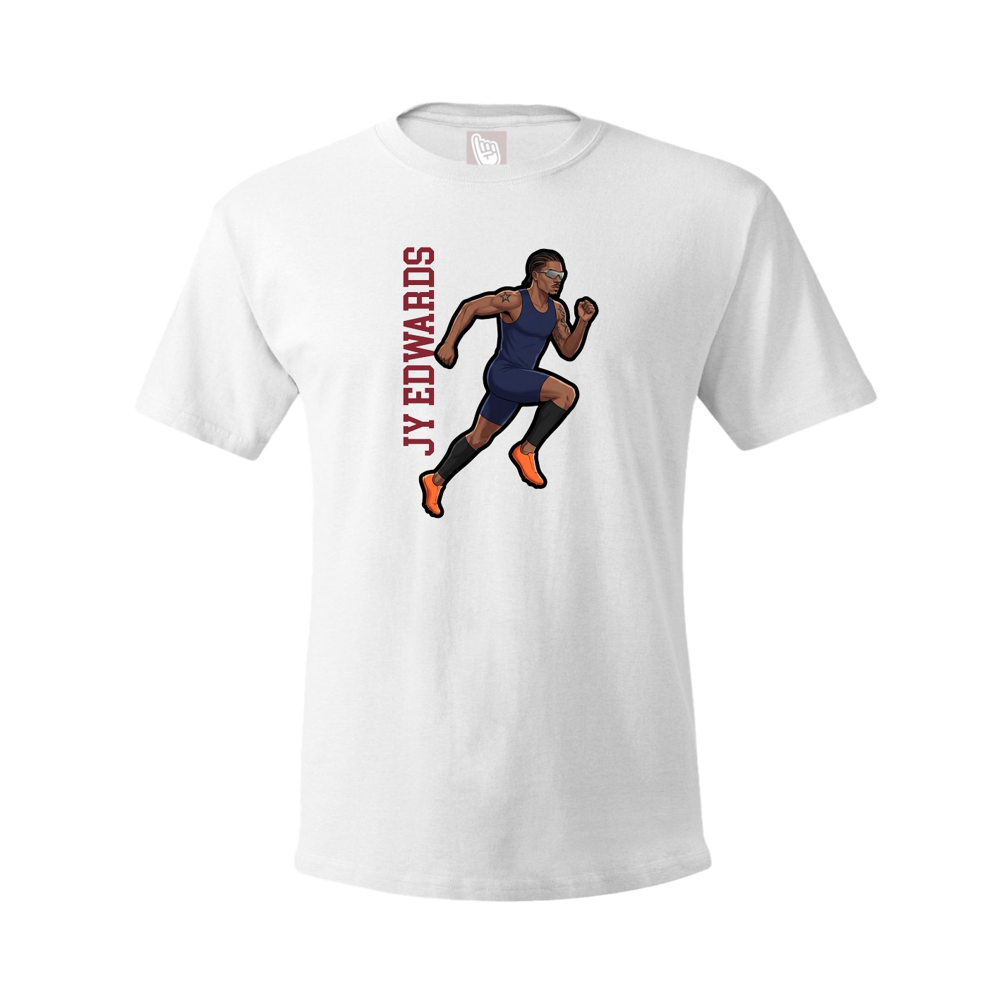 Youth Tee — Name Vertical in White