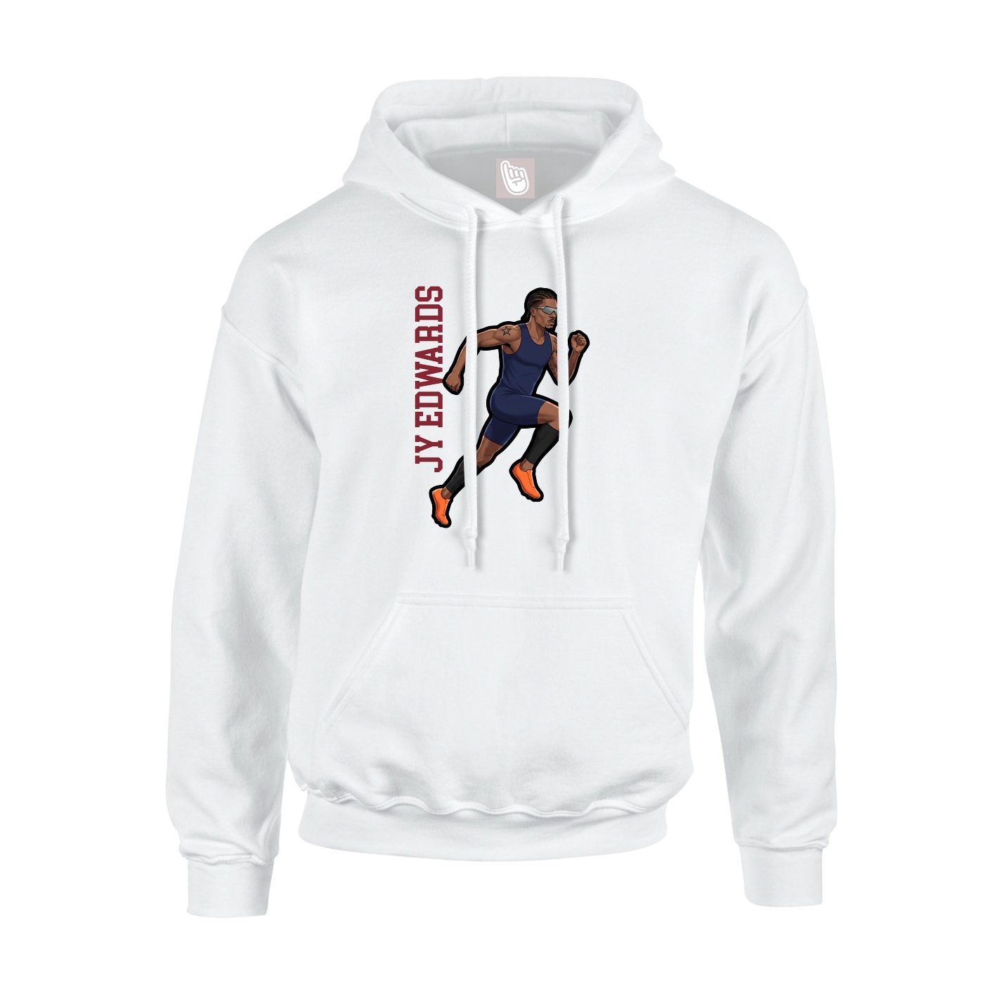 Hoodie — Name Vertical in White