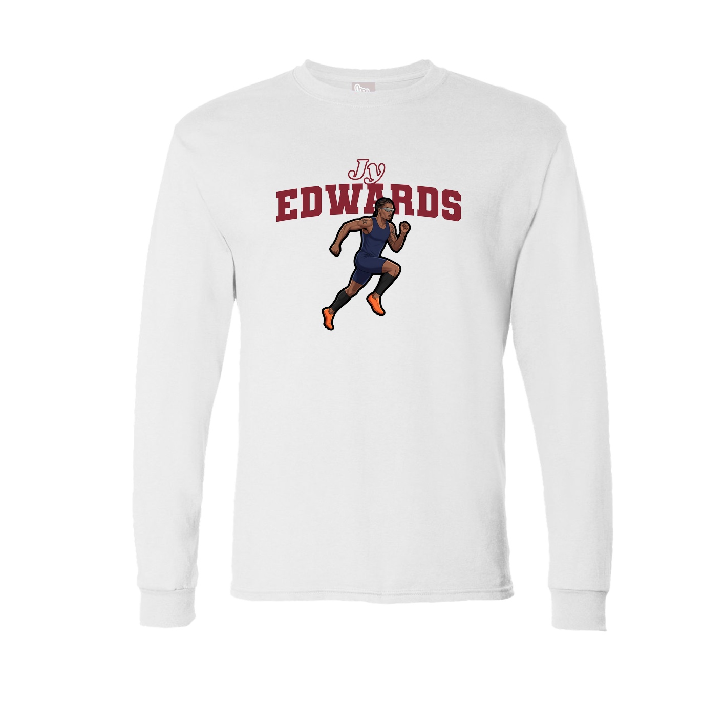 Long Sleeve Tee — Name Arch in White