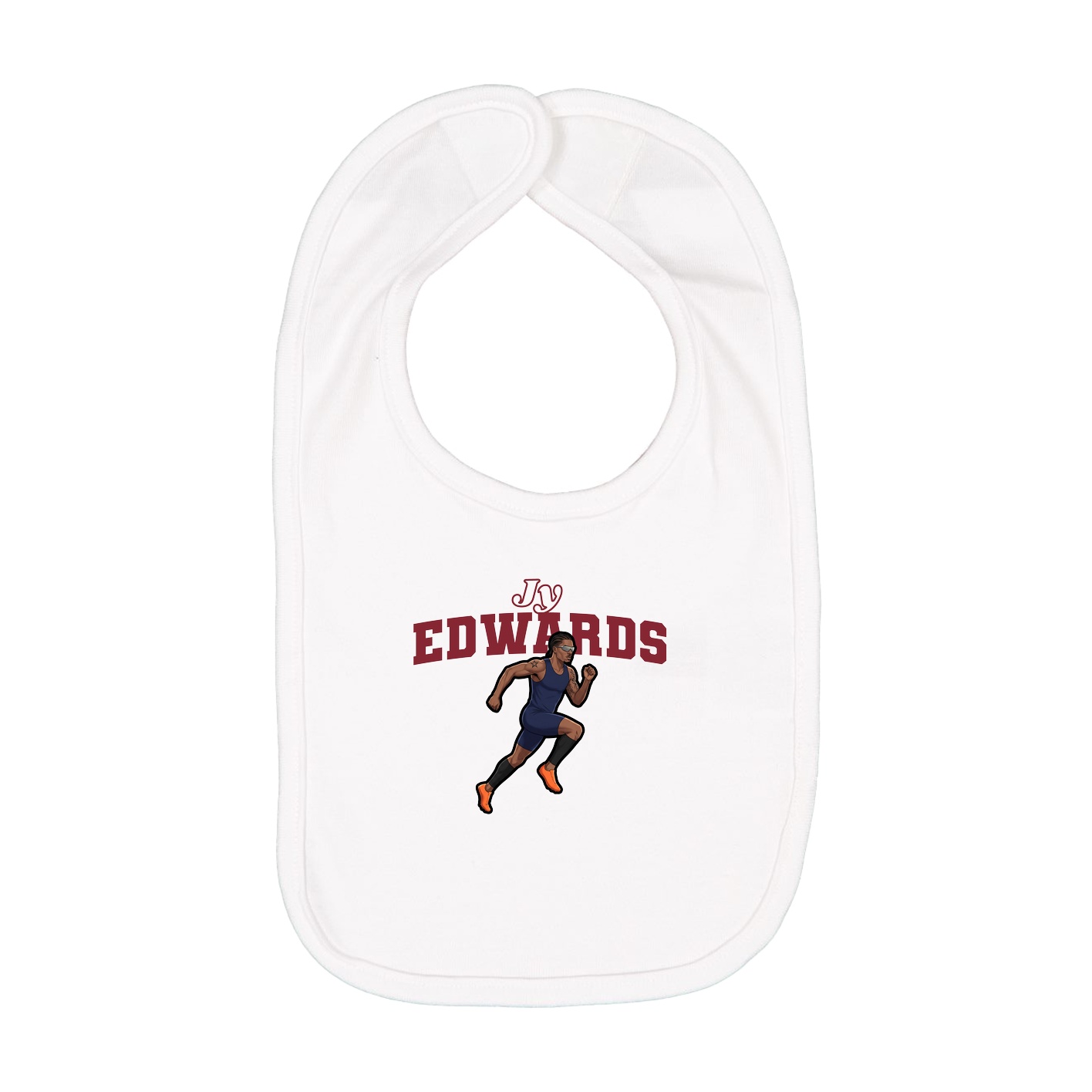 Infant Bib — Name Arch in White