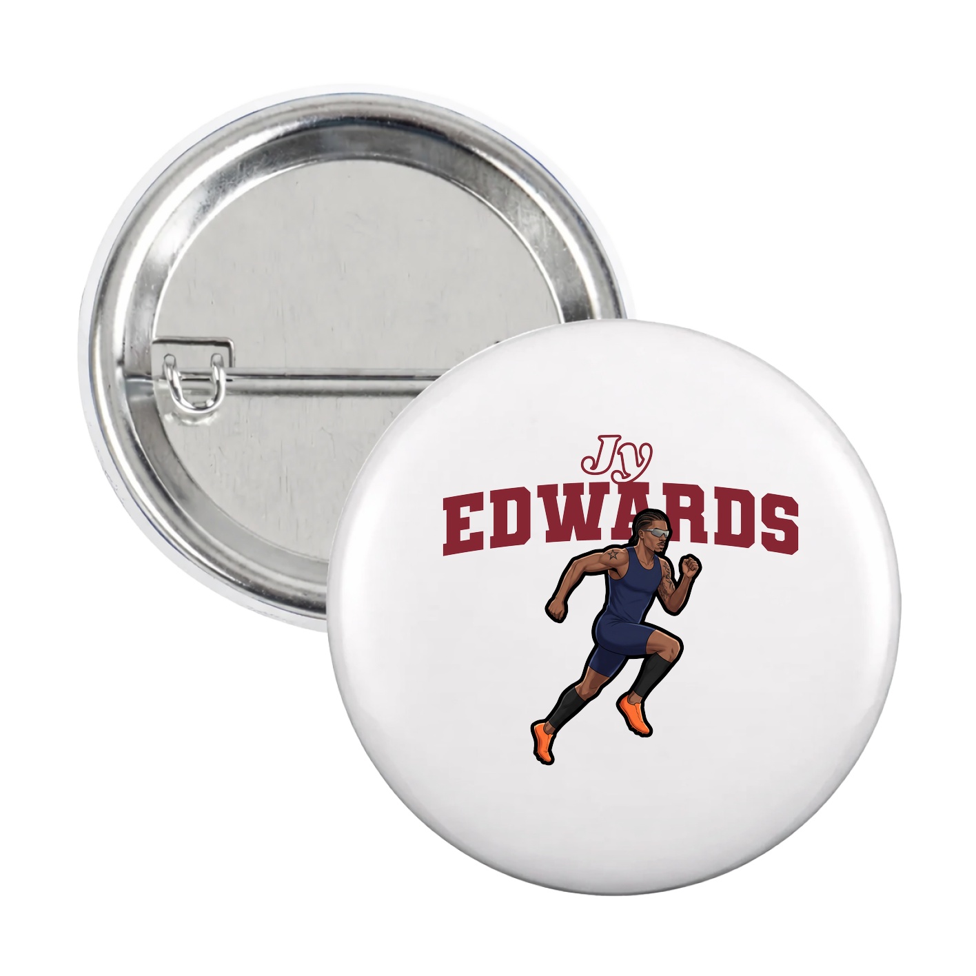 Game Day Button — Name Arch in White