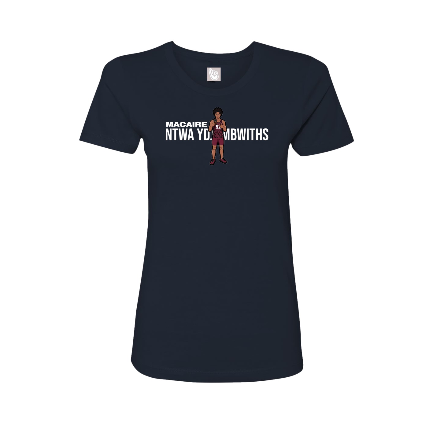 Fitted Women's Tee — Player Name in Navy