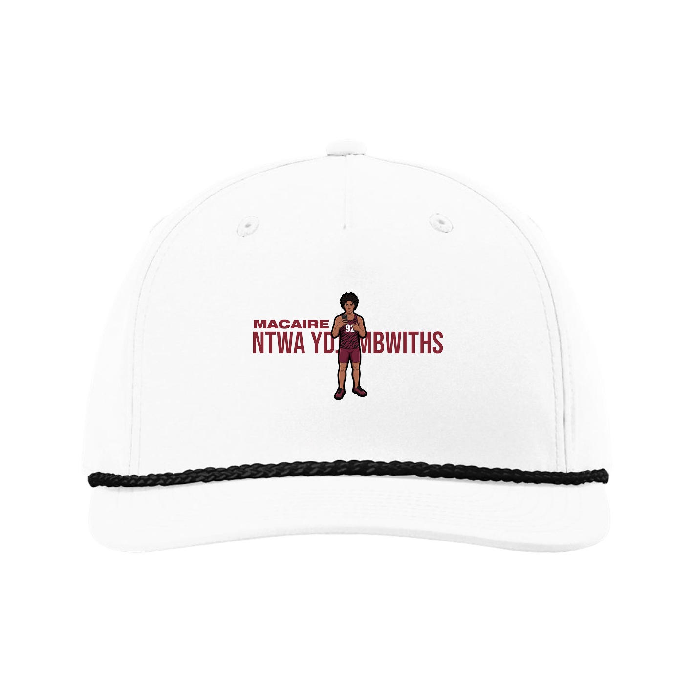 Five-Panel Classic Rope Cap — Player Name in White