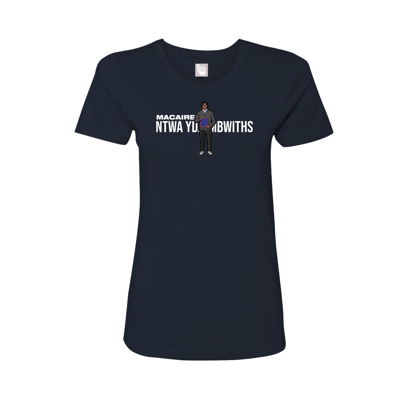 Fitted Women's Tee — Player Name in Navy