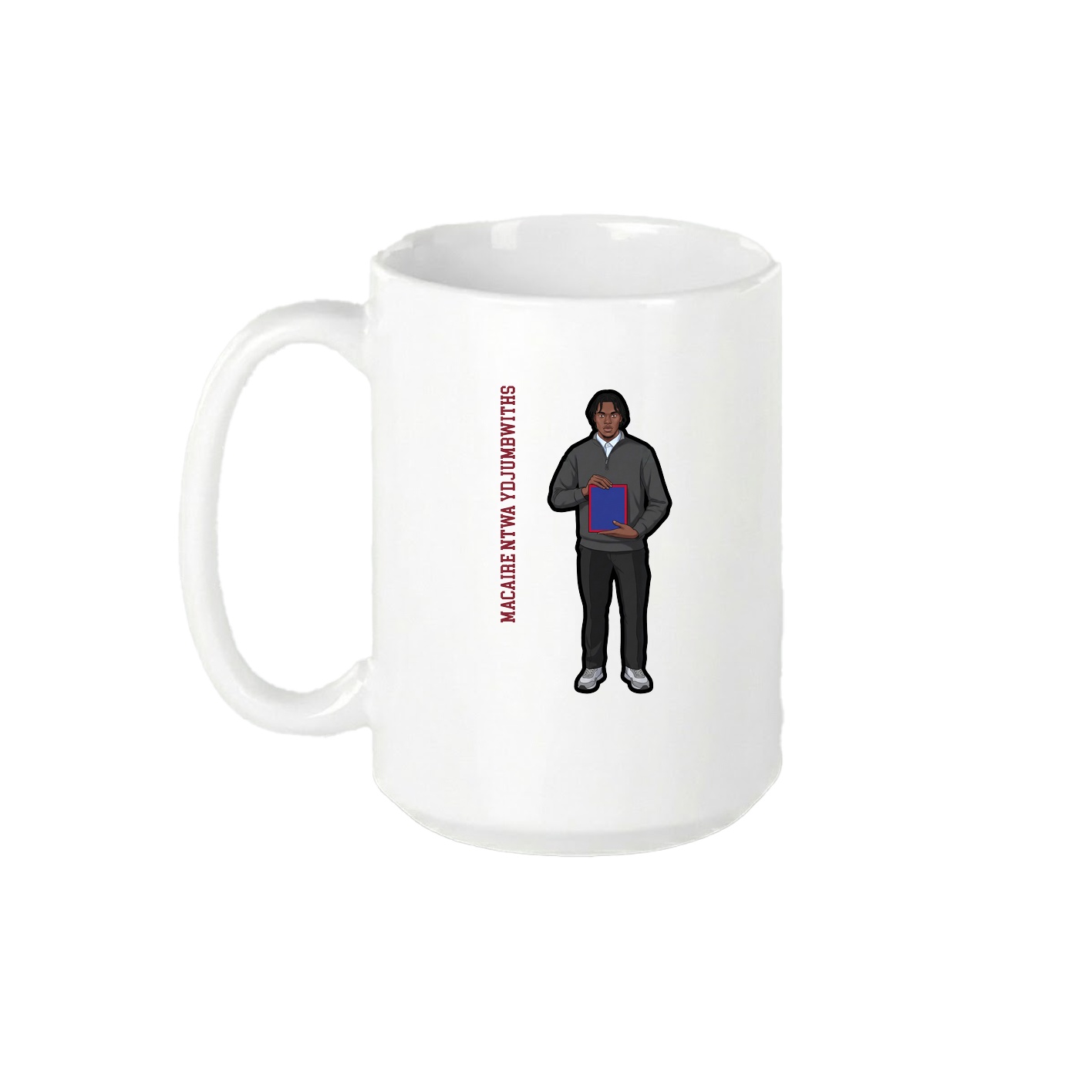 15oz Coffee Mug — Name Vertical in White