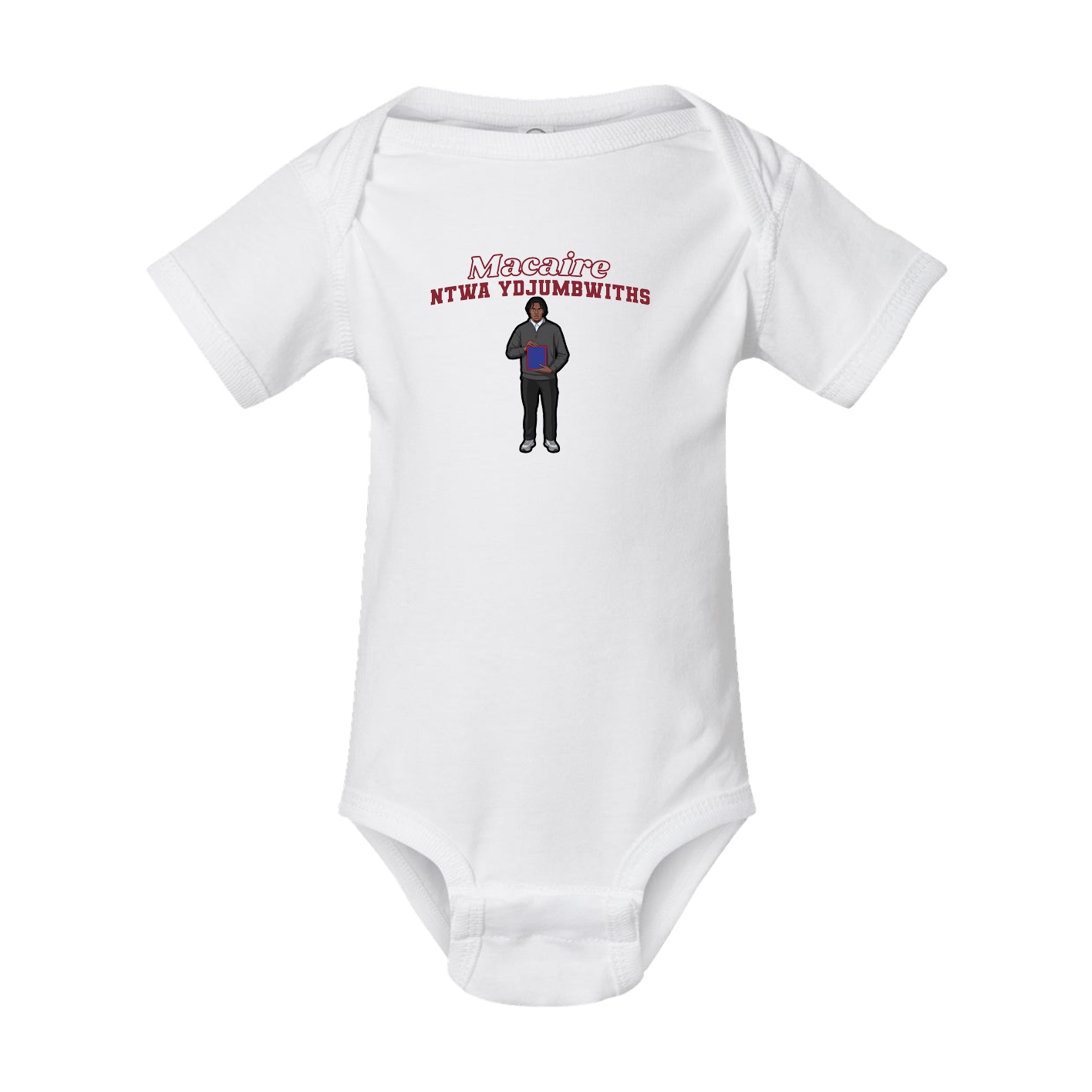 Baby Onesie — Name Arch in White