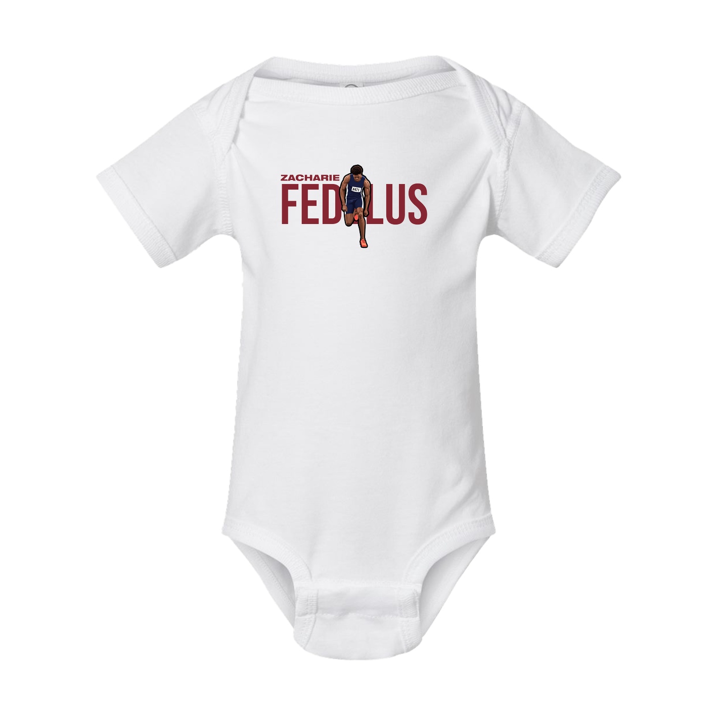 Baby Onesie — Player Name in White