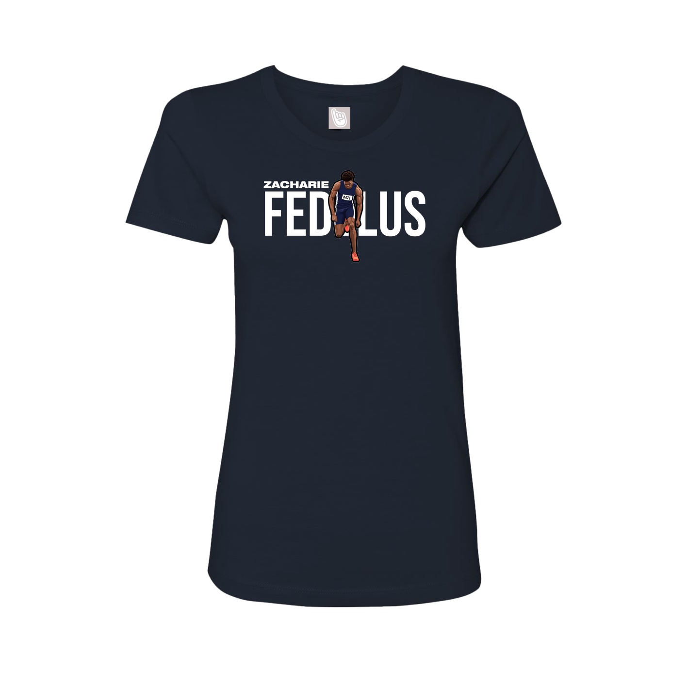 Fitted Women's Tee — Player Name in Navy