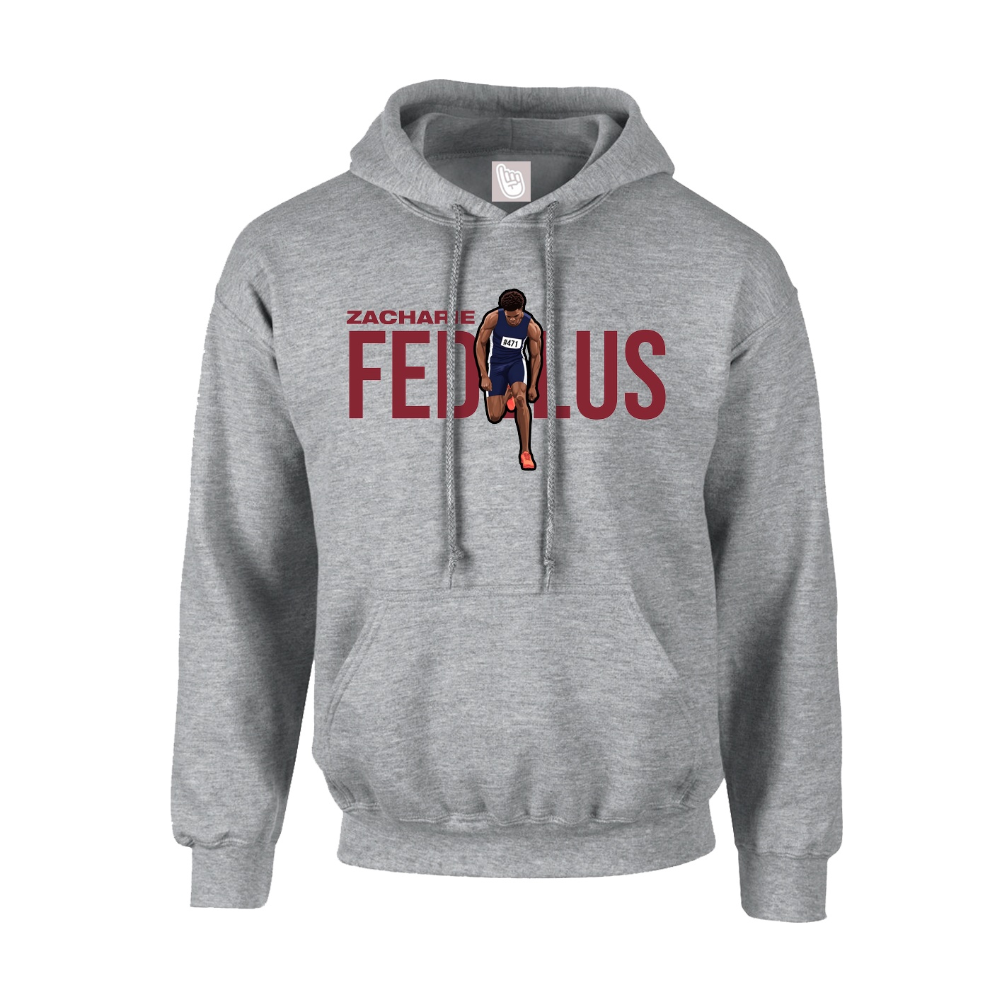 Youth Hoodie — Player Name in Grey