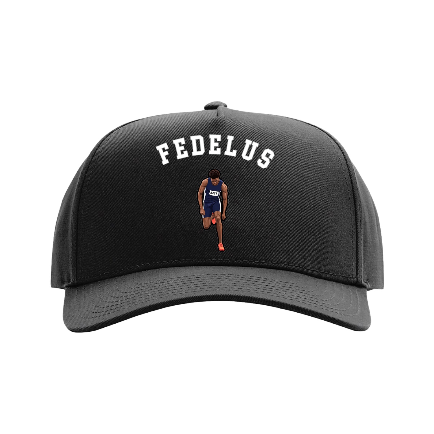 Full Fabric Five-Panel Champ Cap — Shirsey Arch in Black
