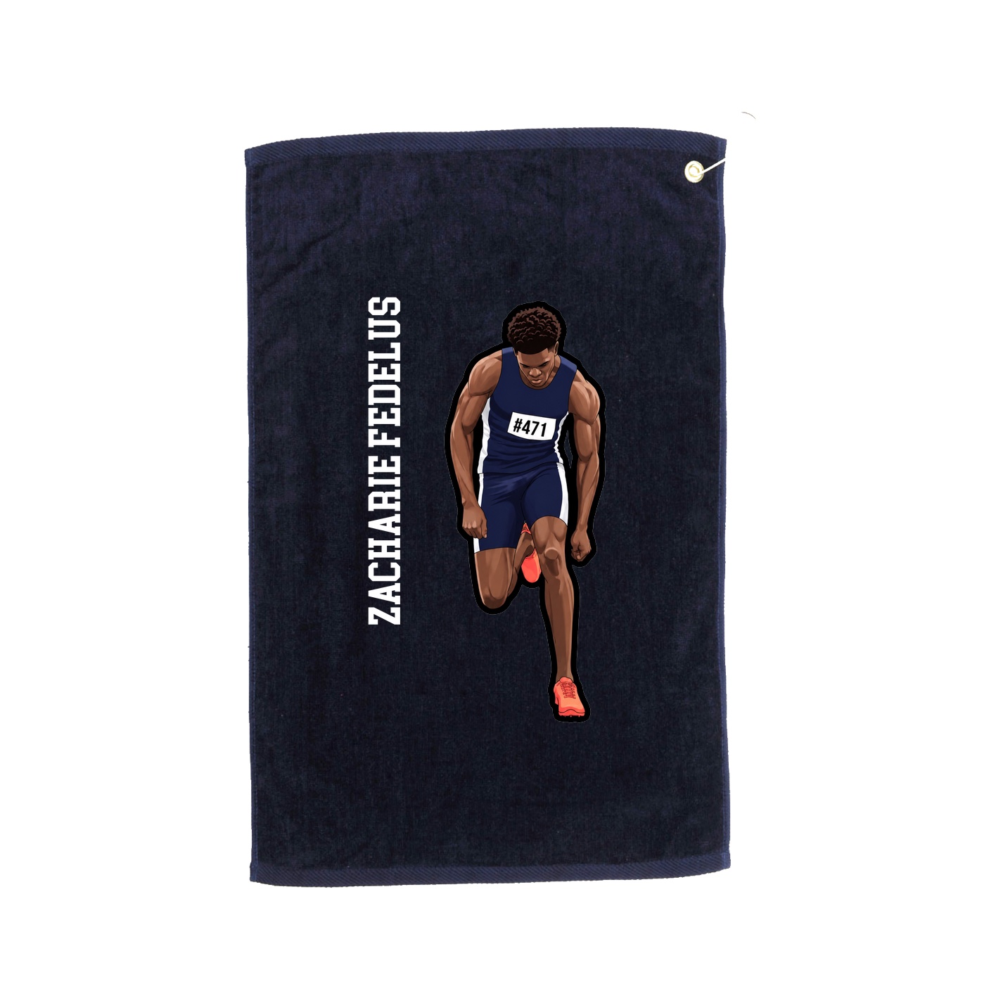 Golf Towel — Name Vertical in Navy