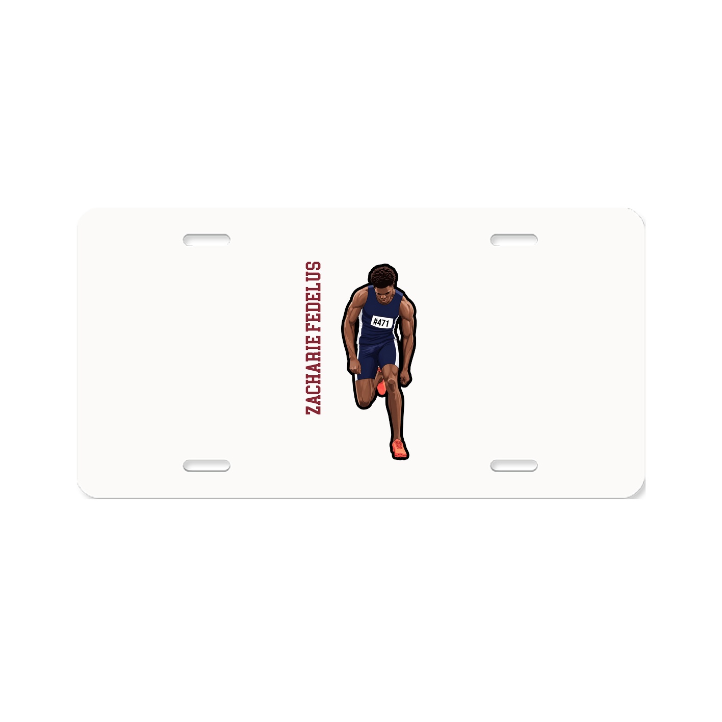 License Plate — Name Vertical in Classic