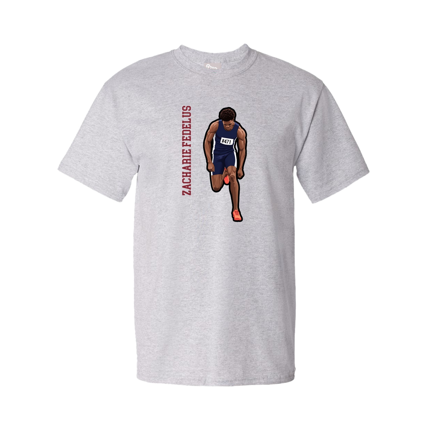 Tee — Name Vertical in Grey