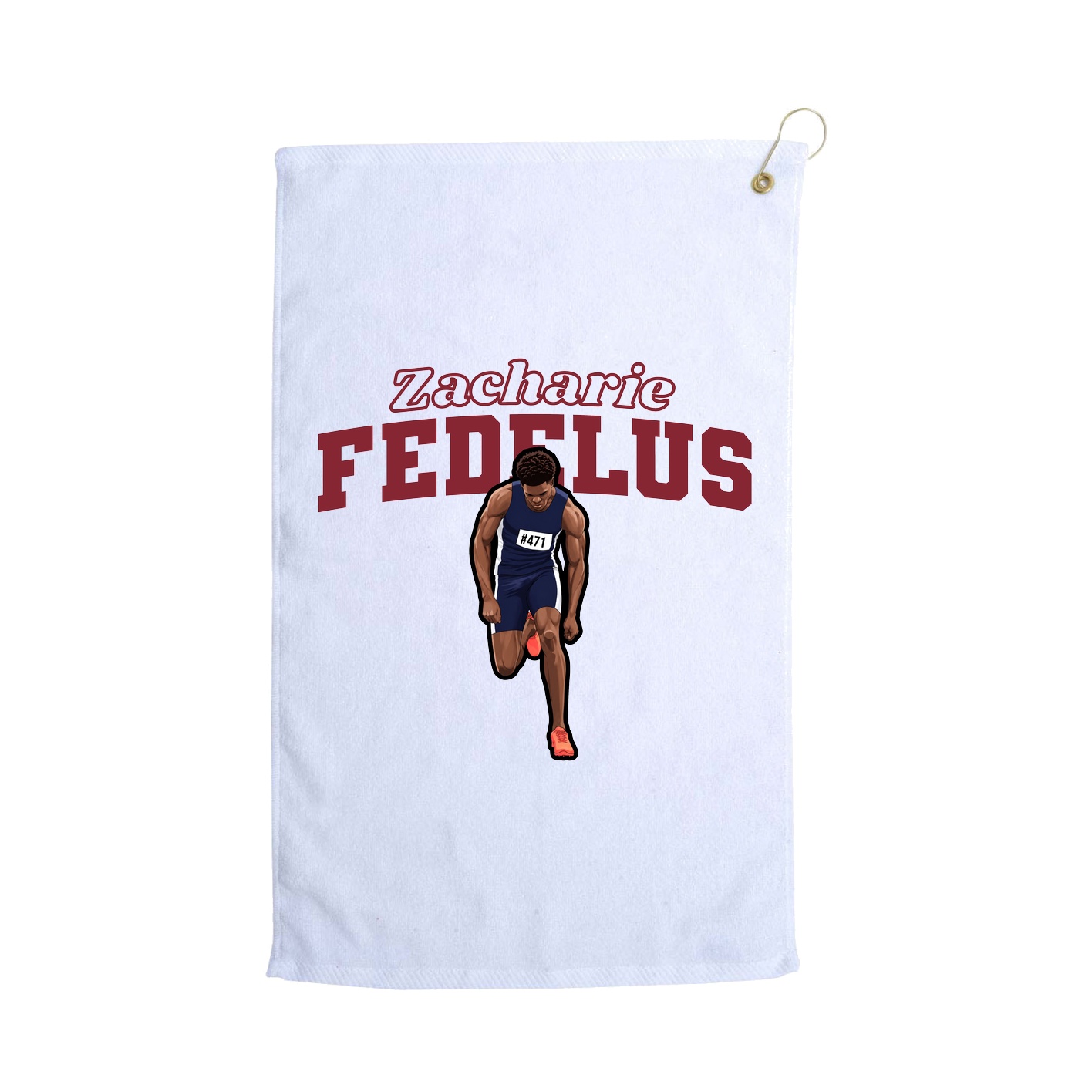 Golf Towel — Name Arch in White