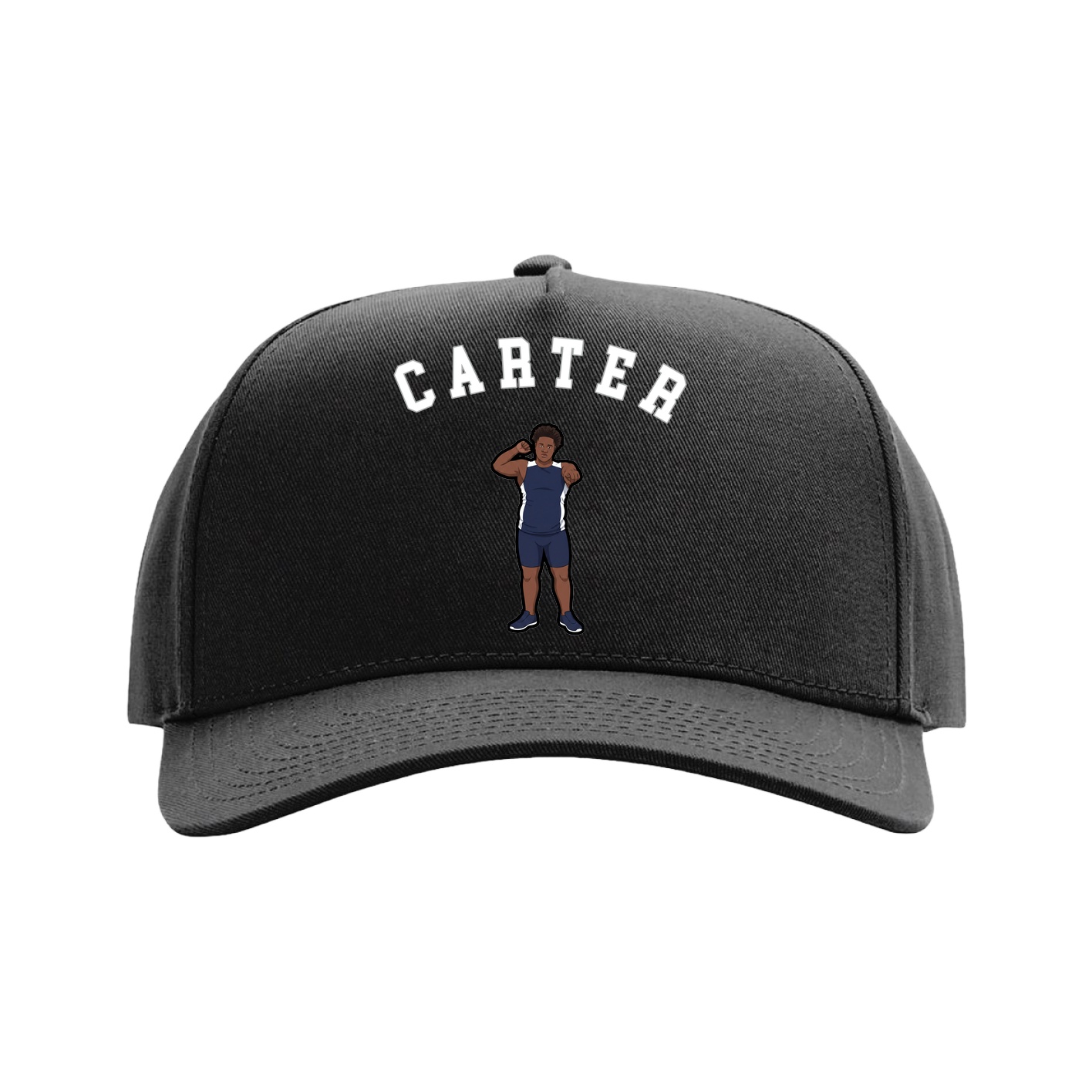 Full Fabric Five-Panel Champ Cap — Shirsey Arch in Black