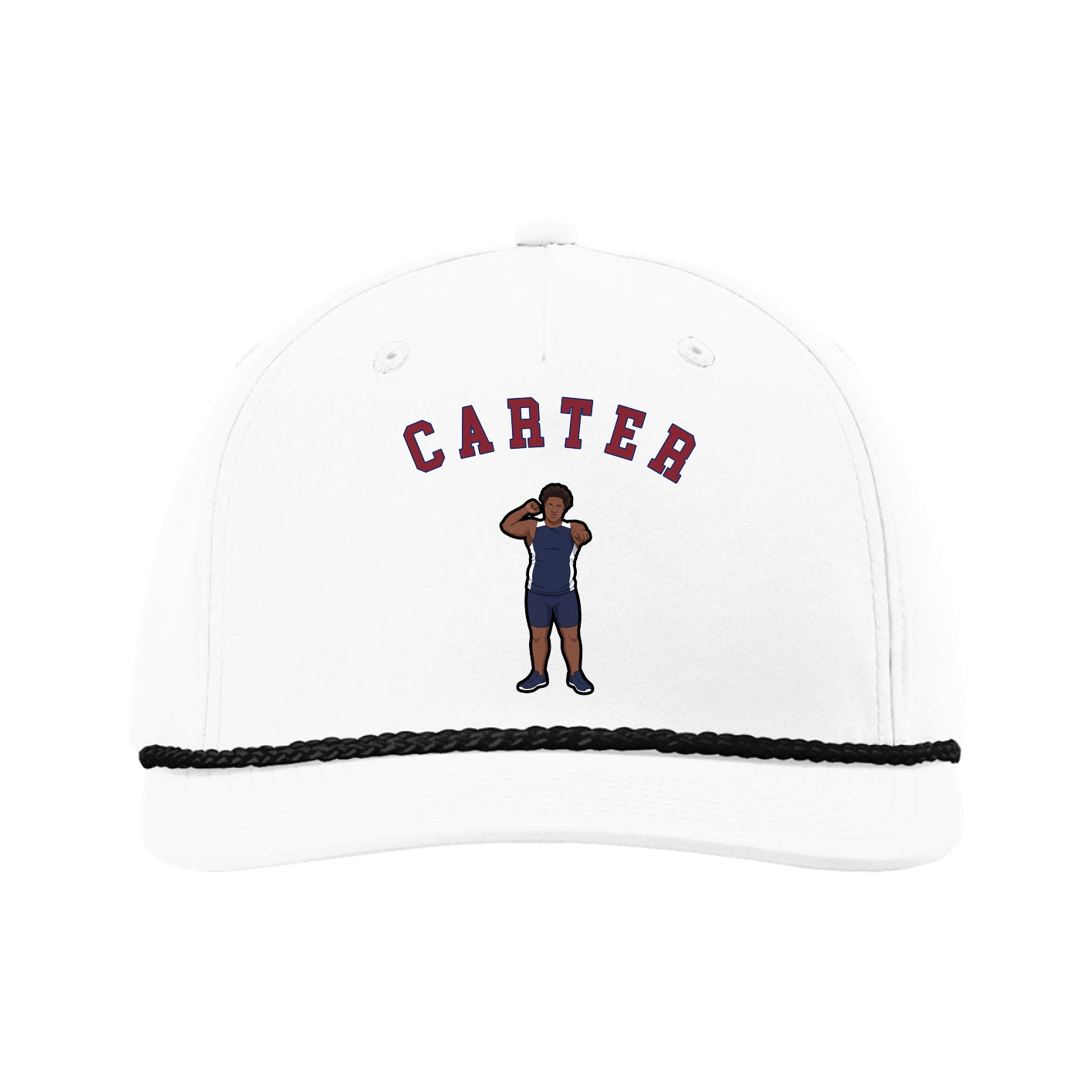 Five-Panel Classic Rope Cap — Shirsey Arch in White
