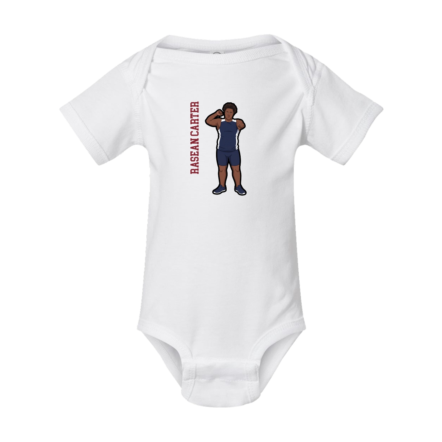 Baby Onesie — Name Vertical in White