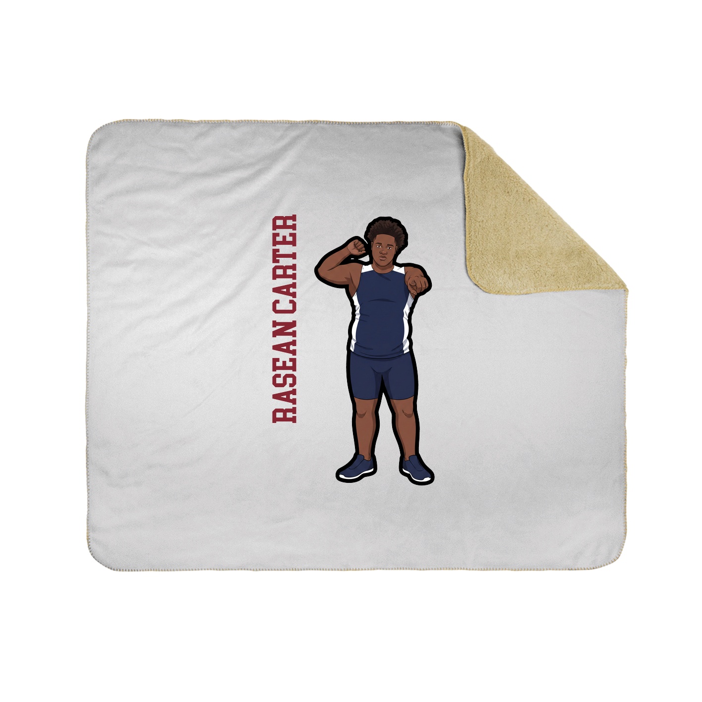 Throw Blanket — Name Vertical in White