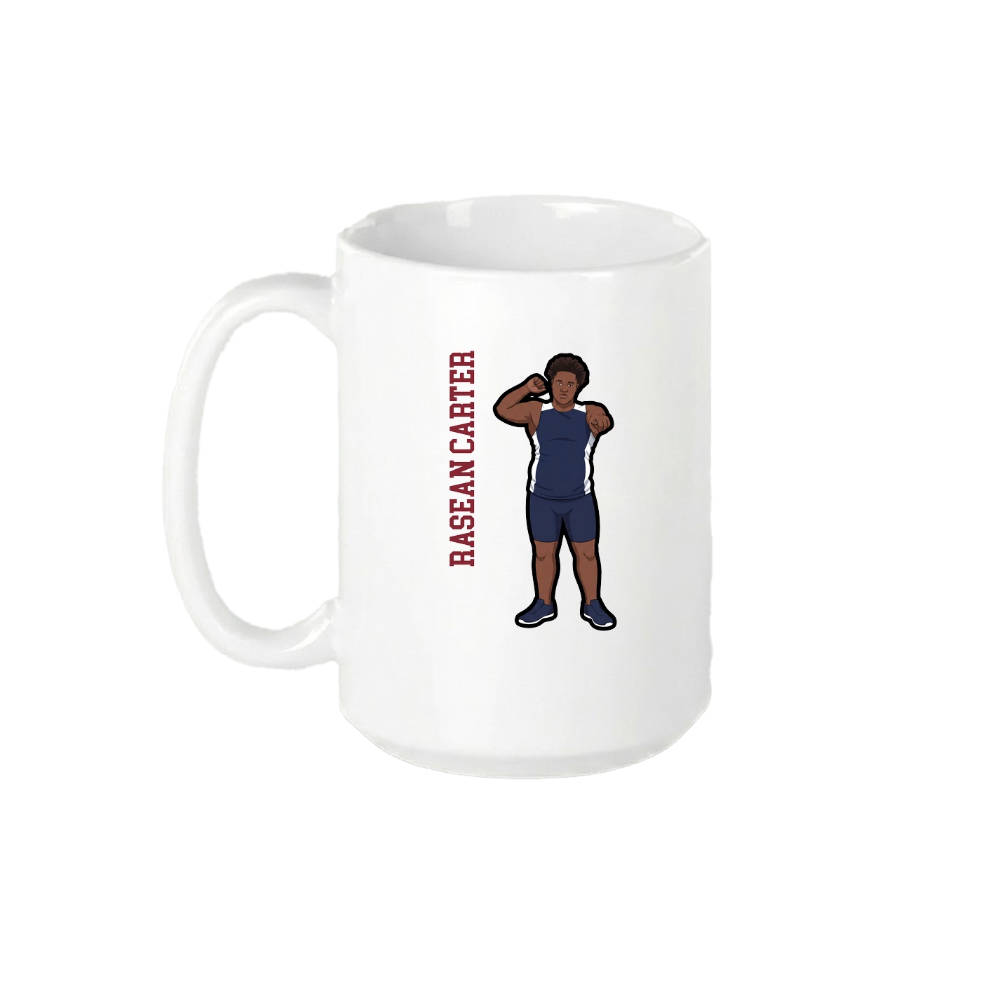 15oz Coffee Mug — Name Vertical in White