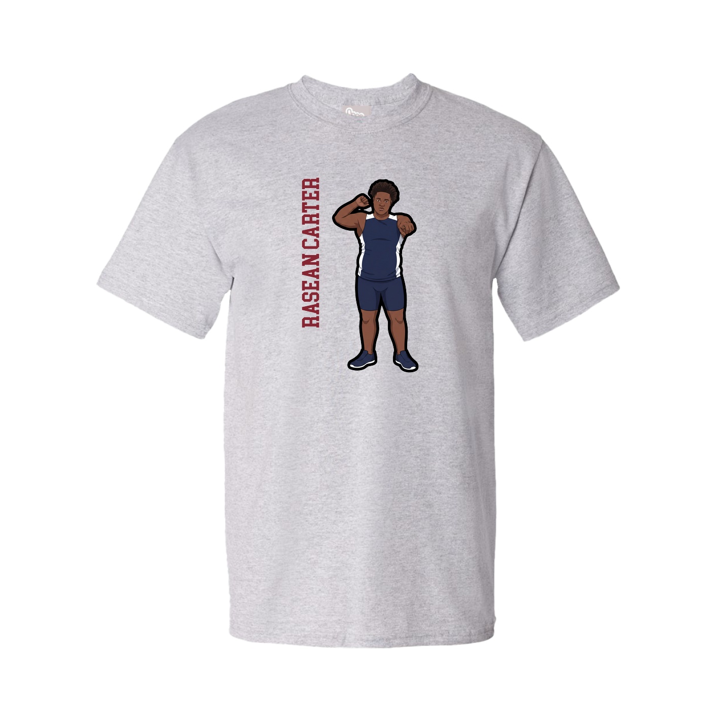 Youth Tee — Name Vertical in Grey