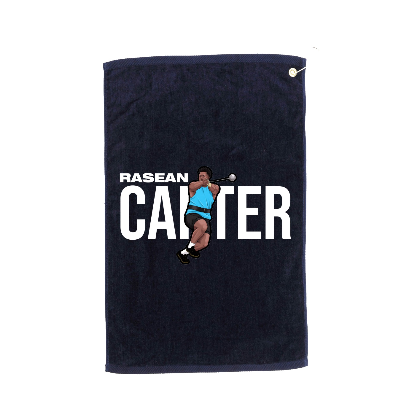 Golf Towel — Player Name in Navy