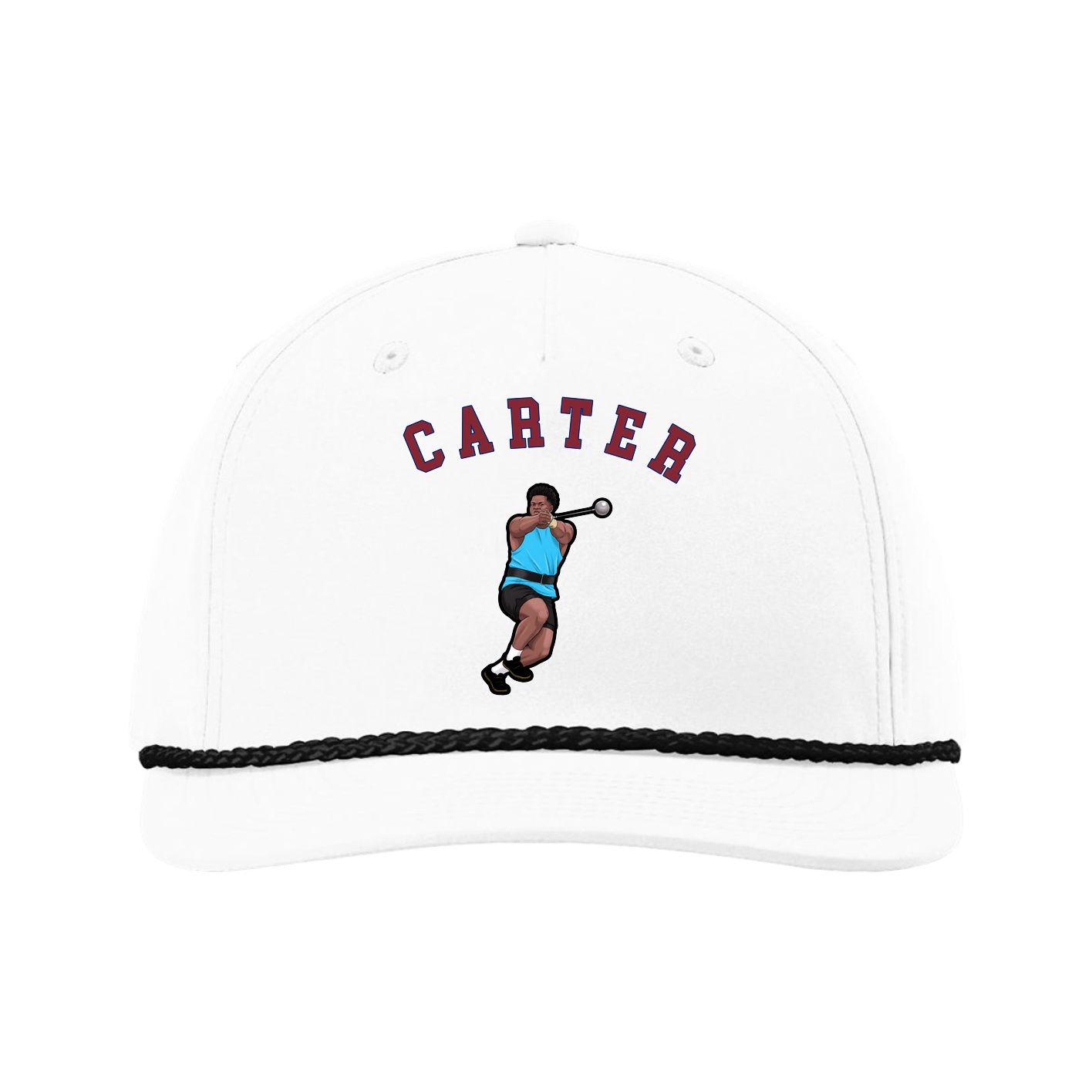 Five-Panel Classic Rope Cap — Shirsey Arch in White