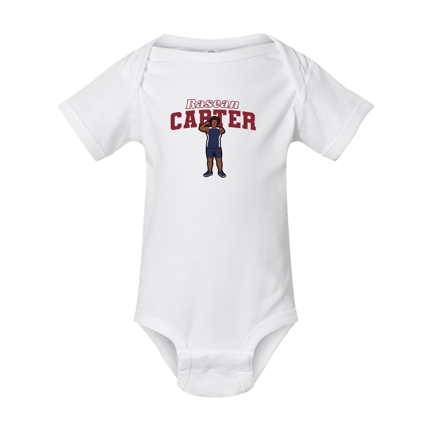 Baby Onesie — Name Arch in White