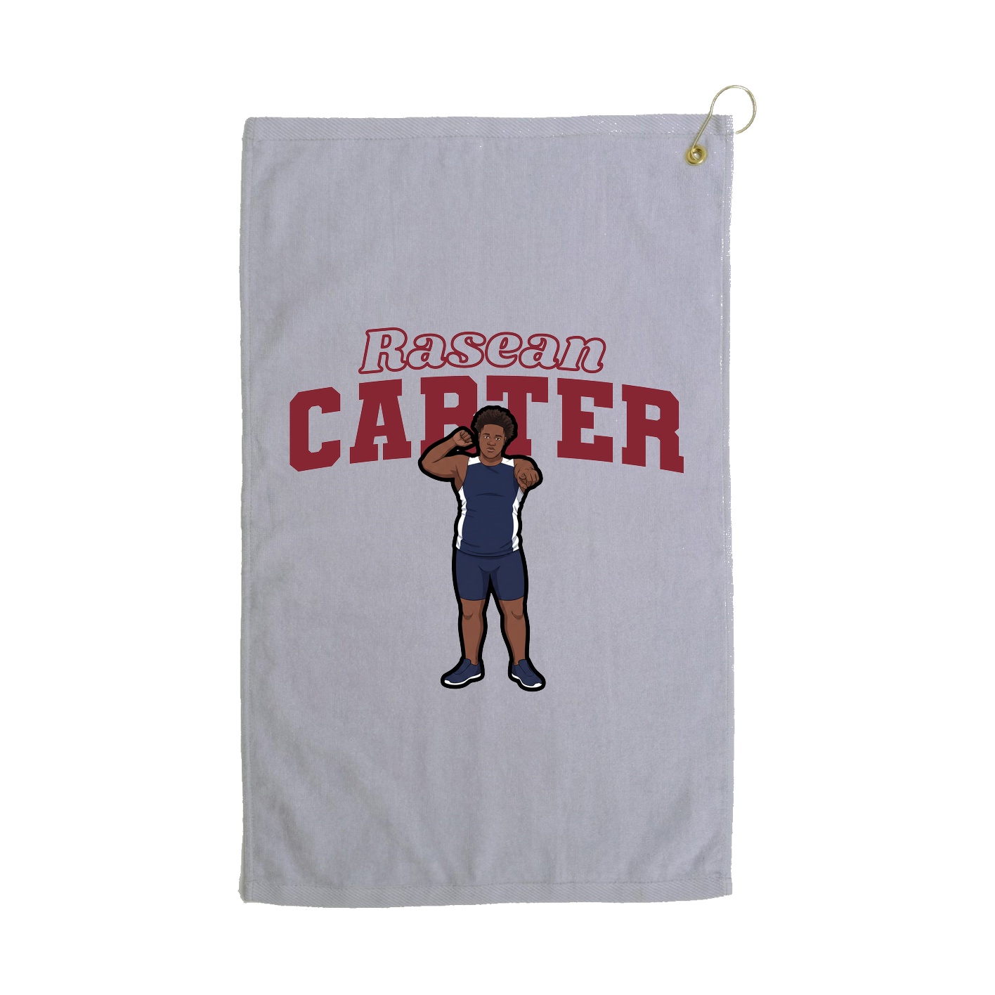 Golf Towel — Name Arch in Grey