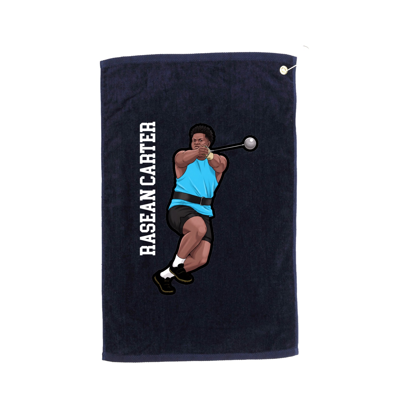 Golf Towel — Name Vertical in Navy