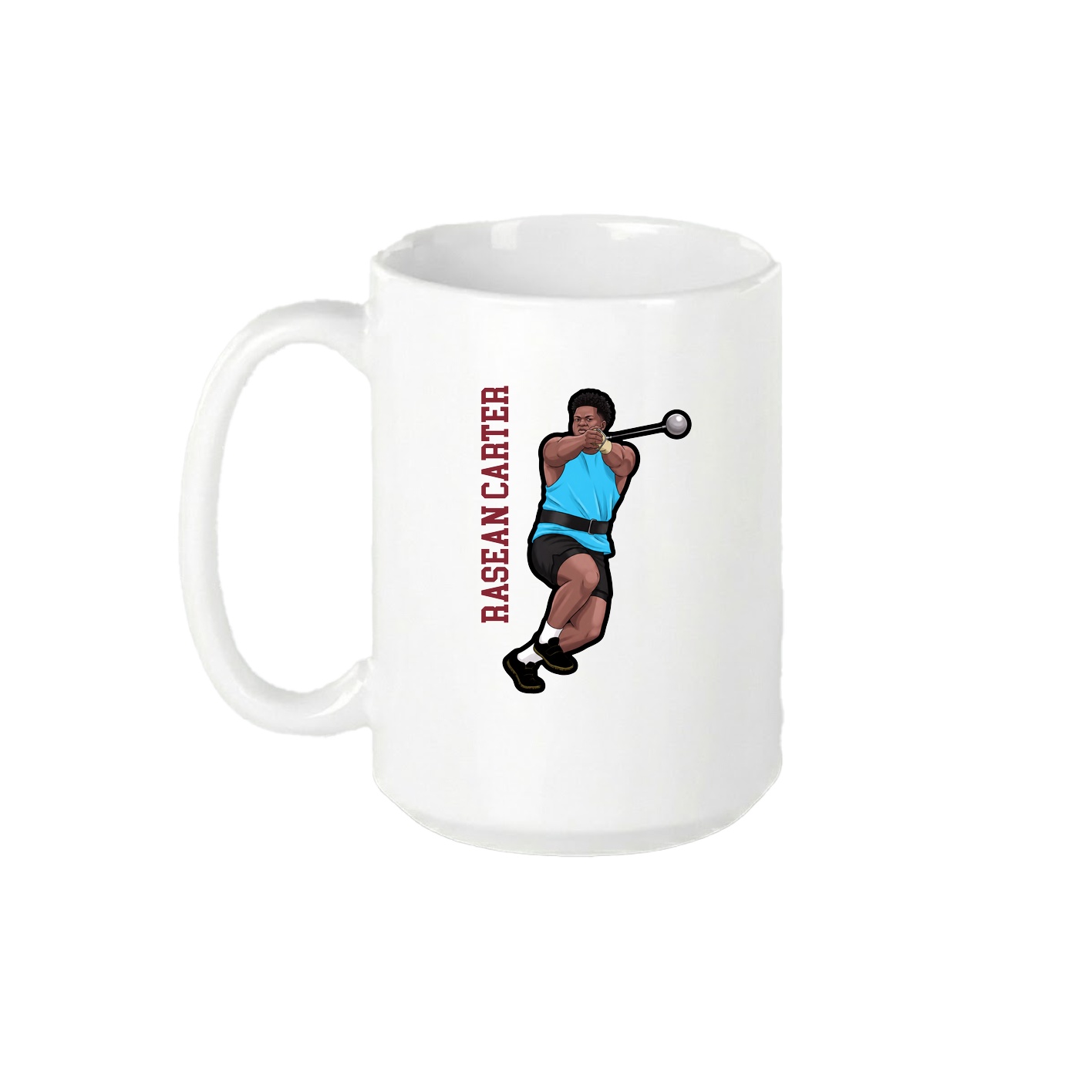 15oz Coffee Mug — Name Vertical in White