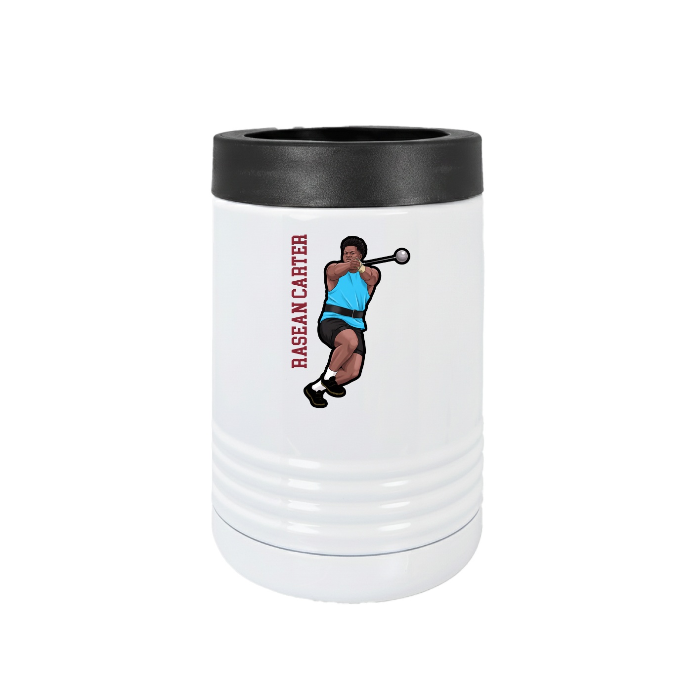 Beverage Holder — Name Vertical in White