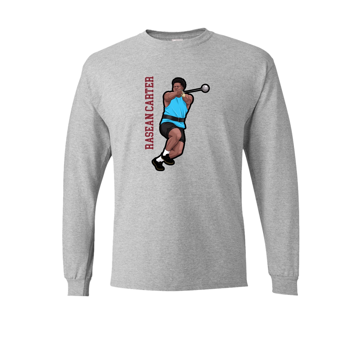 Long Sleeve Tee — Name Vertical in Grey